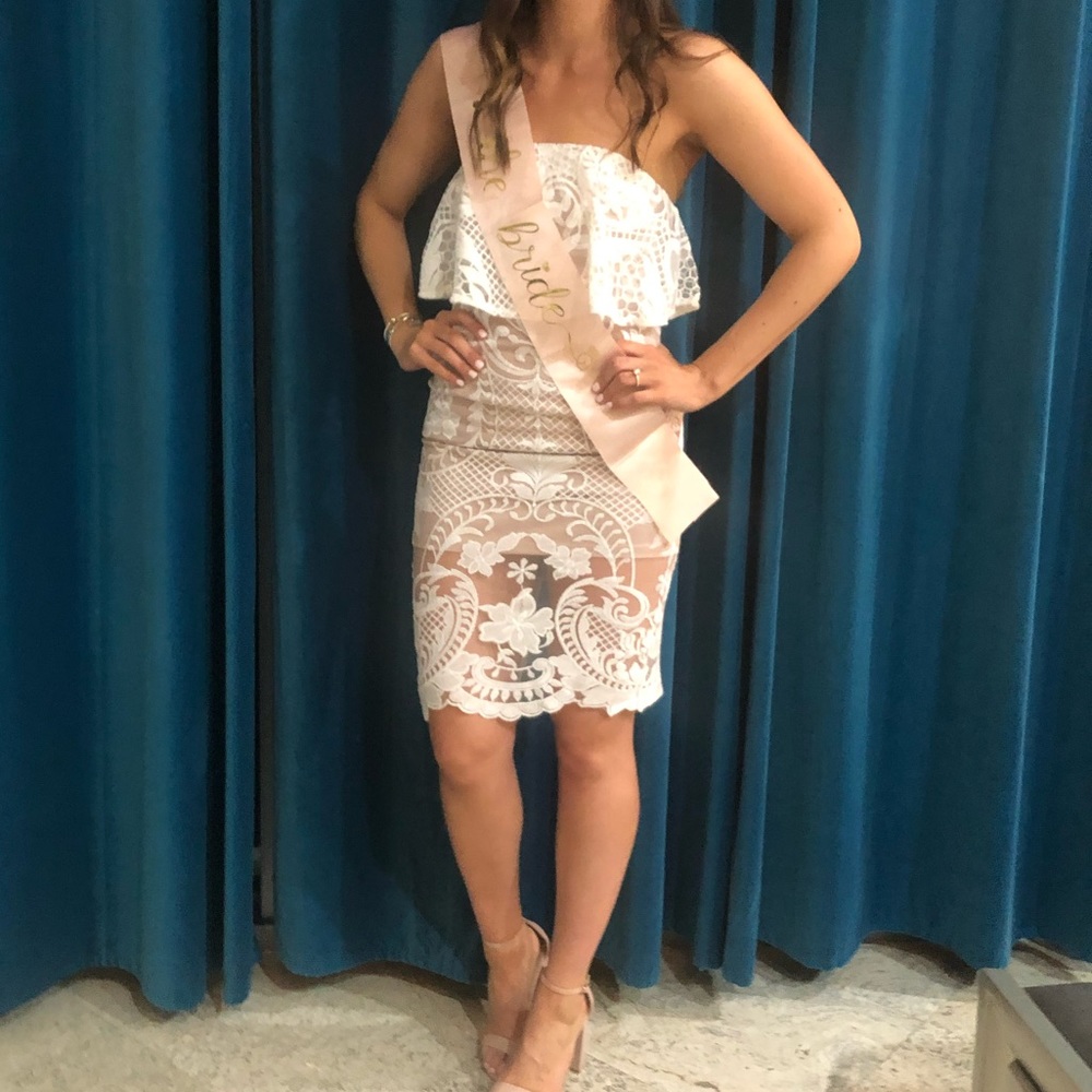 Showpo white lace dress